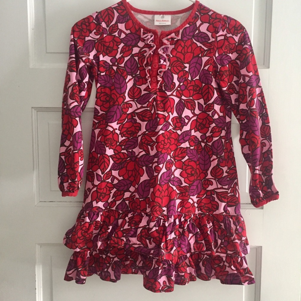 Hanna Andersson red pink purple floral dress tunic